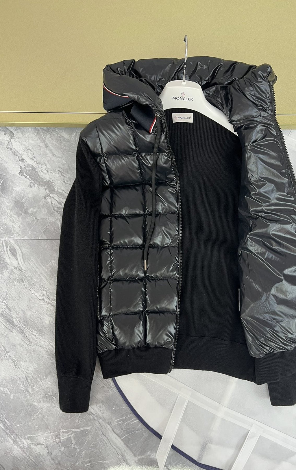 Moncler Quilted-Front Hooded Zip Jacket