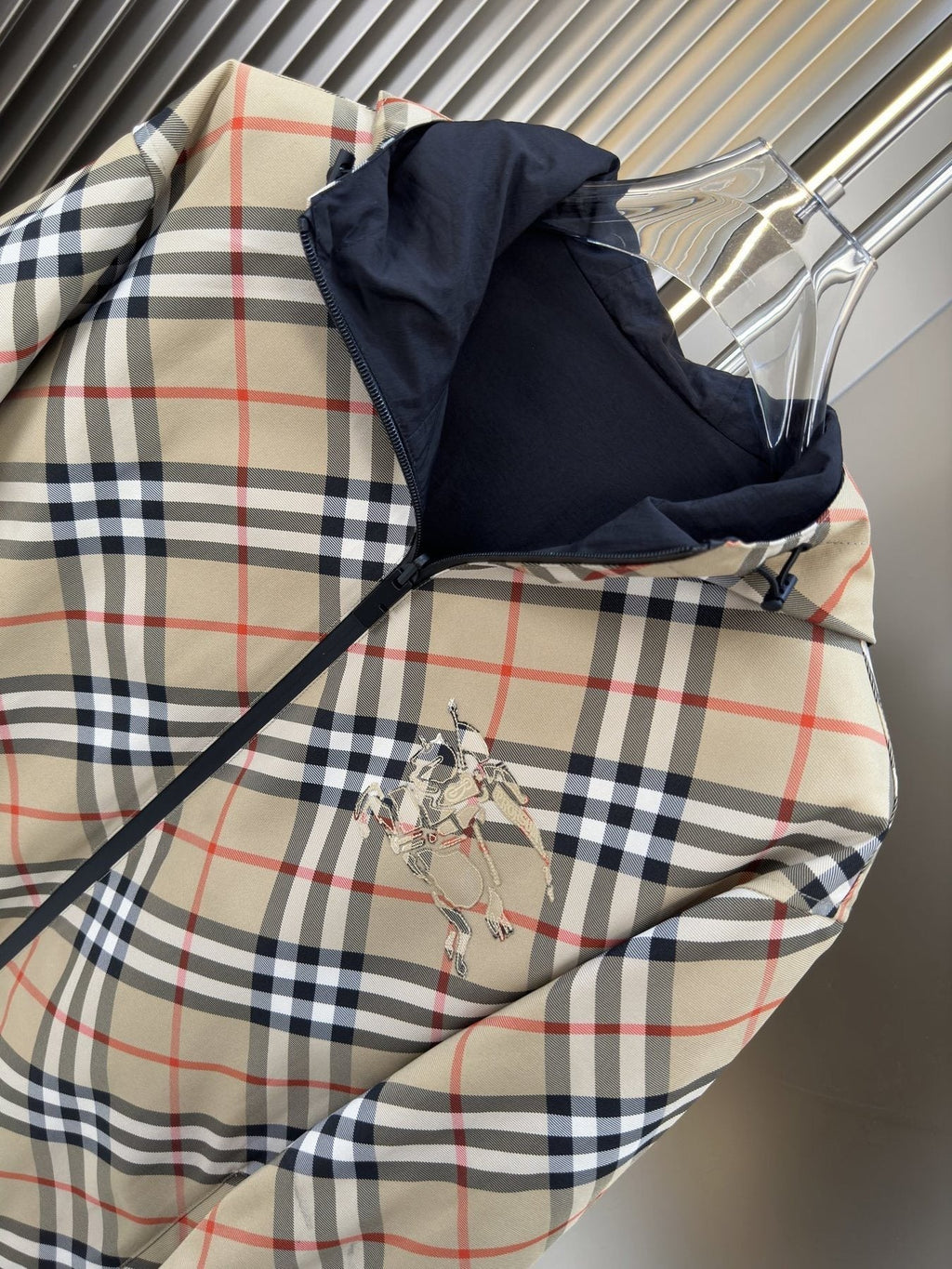 Burberry Reversible Check Hooded Jacket