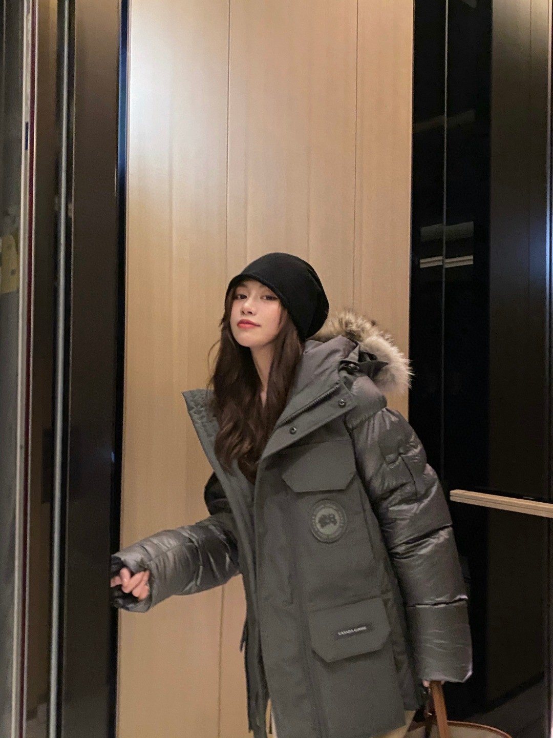 Canada Goose Fur-Trim Hooded Puffer Jacket