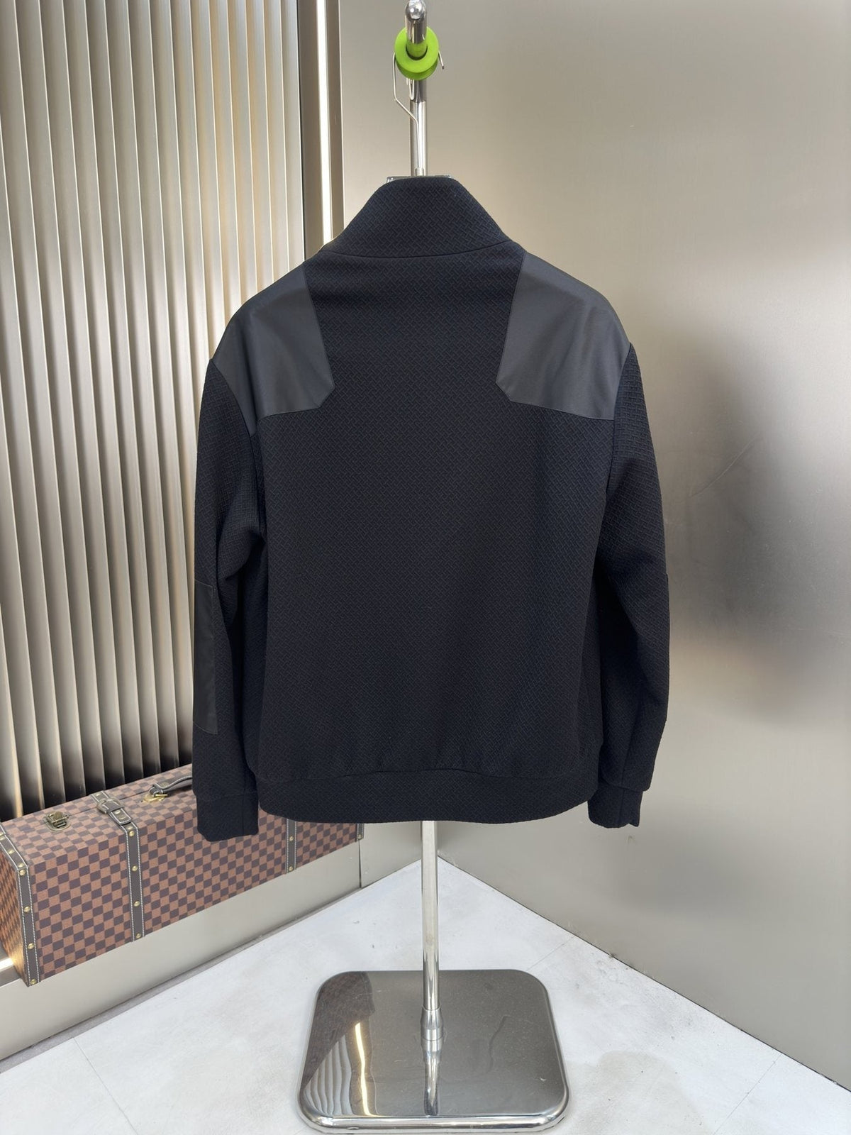 Prada Black and Gray Panel Zip-Front Jacket