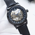 Patek Philippe Black Leather Strap Watch