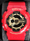 baby-g Red Gold Black Dial Watch